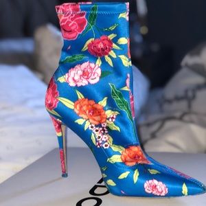 Aldo Floral Satin Booties